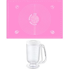Kitchen Design Lab 2'li Set Pembe 45X65 cm Silikon Hamur Açma Matı ve Hamur Porsiyonlayıcı