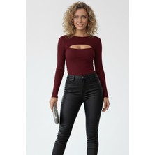 Swalora Göğüs Dekolteli Uzun Kollu Bluz