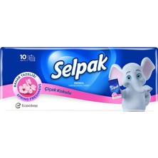 Selpak Çiçek Kokulu Mendil 10'lu Paket 4 Katlı Günlük Kullanım İçin Organik