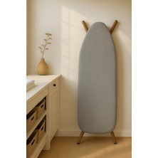 Özbience Düz Gri Keçeli Battal Boy Xxl Pamuklu Yanmaz Ütü Masası Kılıfı