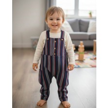 Meyica Erkek Çocuk Çizgili Desenli Askılı Tulum – Yumuşak Kumaşlı, Şık ve Rahat Tasarım