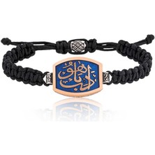 Özcömert Silver Gümüş Edeb Ya Hu Makrome Erkek Bileklik