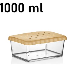Nuit Concept Qlux 1000 ml Bisküvi Saklama Kabı Ev Ofis Okul Kamp Saklama Taşıma Kabı L-00905 Bpa Içermez