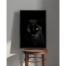 Rosa Art Tablo| Ahşap Çerçeveli Tablo| Çerçeveli Poster|kara Panter, Hayvan Temalı Tablo