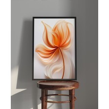 Rosa Art Tablo| Ahşap Çerçeveli Tablo| Çerçeveli Poster| Turuncu Çiçek , Çiçek Temalı Tablo