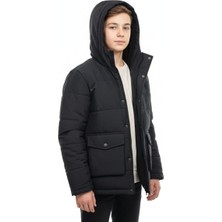 Bubiee Baby Erkek Çocuk Kapüşonlu Su Itici Soğuk Geçirmez Içi Kürklü Mont