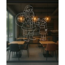 Kıvırcıkyoga Yılbaşı Konsepti Noel Baba Hediye Sticker Vitrin Araç Oto Motorsiklet Ayna Uyumlu