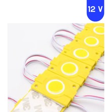 Powerr Led Aydınlatma 12 Volt 2.4 Watt Kare Sarı - Amber Cob LED Modül IP65 10 Adet Modül
