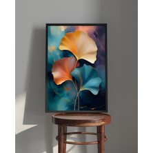 Rosa Art Tablo| Ahşap Çerçeveli Tablo| Çerçeveli Poster| Gingko Biloba Yaprağı , Çiçek Temalı Tablo