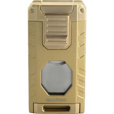 Quantoro MGM05-63 Kesicili Delicili Üçlü Jet Alev Gold Çakmak