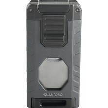 Quantoro MGM05-63 Kesicili Delicili Üçlü Jet Alev Grey Çakmak