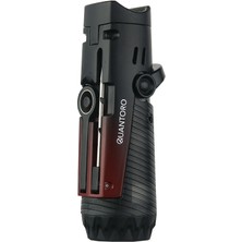 Quantoro MGM04-9 Delicili Iğneli Üçlü Jet Alev Red Black Çakmak