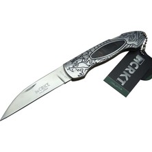 Skygo CRKT CR 0124 Kamp Çakı 20 cm - Metal Desenli Sap, Kılıflı, Kutulu
