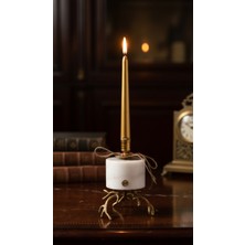 Montdekor El Yapımı Mermer Taşlı Bronz Mumluk