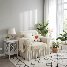 KUTLALE Bürümcük Tek Kişilik Koltuk Kılıfı, Berjer Örtüsü, Lastikli, Esnek, Etekli (1 Adet)