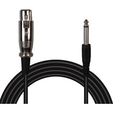 Novytech Fully G-526V Siyah 6.3mm Mono Erkek Dişi 4 Metre Mikrofon Ara Kablosu