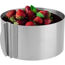 Kitchen Design Lab Paslanmaz Çelik Ayarlanabilir Yuvarlak Pasta Kalıbı Kek Kalıbı - 15 x 30 x 8 cm