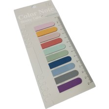 Hayal Sepeti 10 Renkli Cetvelli Kırmızı Mor Turuncu  Tonları Şeffaf Pet Indeks / Index Sticker / Postit / Post-It