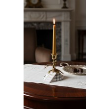 Montdekor El Yapımı Mermer Taşlı Bronz Desenli Mumluk