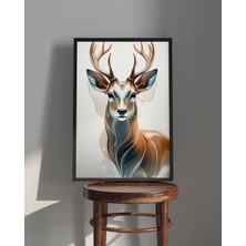 Rosa Art Tablo| Ahşap Çerçeveli Tablo| Çerçeveli Poster|geyik Tablosu | Hayvan Temalı Tablo