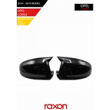 Raxon Opel Corsa E 2014-2019 Batman & Yarasa Ayna Kapağı – Parlak Piano Black Sport