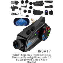 Motosiklet Kask Intercom Kameralı 1080P Intercom Kulaklık Wifi 3000MAH Video Kayıt IP65 5.4bluetooth