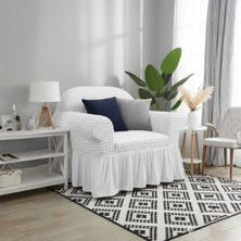 KUTLALE Bürümcük Tek Kişilik Koltuk Kılıfı, Berjer Örtüsü, Lastikli, Esnek, Etekli (1 Adet)