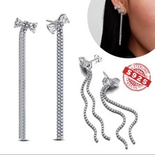 Hector Co Jewellery Gümüş Pave Fiyonk Damla Küpeler