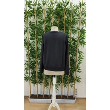 Cottonlab Kadın Uzun Kollu Bisiklet Yaka Viskon Iki Iplik Bluz