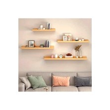 Tiydem Çocuk Odası Için Uçan Raf Iskandinav Stil Dekoratif Duvar Rafı, Doğal Fırınlı Çam Ahşap