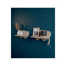 Tiydem Bohem Tarzı, Iskandinav Dekoratif Duvar Rafı Çocuk Odası Salon Rafı Doğal Fırınlı Çam Ahşap (1 Adet)