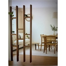 Tiydem Masif Ahşap Raflı Oda Ayırıcı Seperatör Duvar Dekor Paravan 60X200 cm