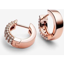 Hector Co Jewellery Zamansız Pavé Çift Sıralı Halka Küpeler