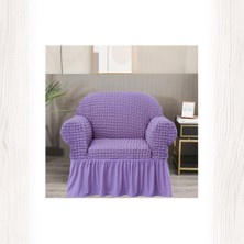 KUTLALE Bürümcük Tek Kişilik Koltuk Kılıfı, Berjer Örtüsü, Lastikli, Esnek, Etekli (1 Adet)