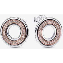 Hector Co Jewellery Signature Iki Renkli Logo ve Pavé Çivi Küpeler