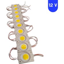 Powerr Led Aydınlatma 12 Volt 2.4 Watt Kare Günışığı Cob LED Modül IP65 10 Adet Modül