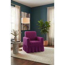 KUTLALE Bürümcük Tek Kişilik Koltuk Kılıfı, Berjer Örtüsü, Lastikli, Esnek, Etekli (1 Adet)