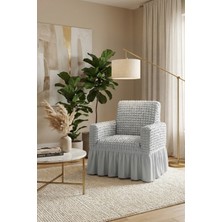 KUTLALE Bürümcük Tek Kişilik Koltuk Kılıfı, Berjer Örtüsü, Lastikli, Esnek, Etekli (1 Adet)