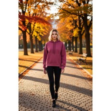 Benerly Kadın Kapüşonlu Düşük Kol Uzun Kollu Oversize Örme Sweatshirt Fonksiyonel Dayanıklı Modern