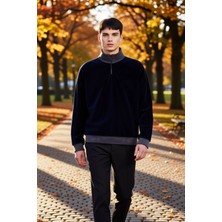 Benerly Erkek Dik Yaka Fermuar Detaylı Düşük Kol Polar Sweatshirt Fonksiyonel Dayanıklı Kaliteli Şık