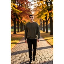 Benerly Erkek Bisiklet Yaka Standart Kol Oversize Kalıp Sweatshirt Fonksiyonel Dayanıklı Kaliteli Şık