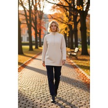 Benerly Kadın Dik Yaka Fermuar Detaylı Düşük Kol Sweatshirt Fonksiyonel Dayanıklı Kaliteli Estetik