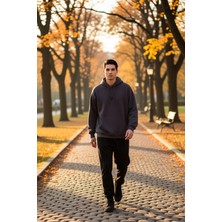 Benerly Erkek Kapüşonlu Standart Kol Kanguru Cep Sweatshirt Fonksiyonel Dayanıklı Kaliteli Estetik