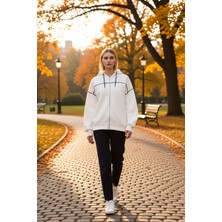 Benerly Kadın Kapüşonlu Fermuarlı Düşük Kol Sweatshirt Fonksiyonel Dayanıklı Kaliteli Konforlu Şık