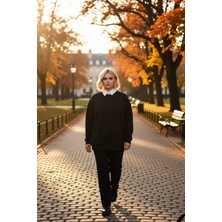 Benerly Kadın Bisiklet Yaka Düşük Kol Oversize Kalıp Sweatshirt Fonksiyonel Dayanıklı Kaliteli Şık