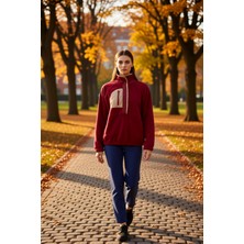 Benerly Kadın Dik Yaka Reglan Kol Oversize Polar Sweatshirt Fonksiyonel Dayanıklı Kaliteli Estetik