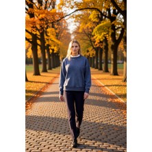 Benerly Kadın Bisiklet Yaka Reglan Kol Oversize Kalın Örme Sweatshirt Fonksiyonel Dayanıklı Modern