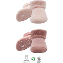 Osense Nessiworld Çemberli Kaymaz Havlu Soket Çorap 2'li BS10503 Pudra Pembe