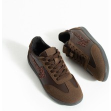 Tivana Kadın Sneaker Bağcıklı Ok Detaylı Spor Ayakkabı Orix - Kahverengi