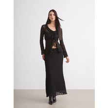 LC Waikiki Soulife Siyah Beli Lastikli Dantelli Etek